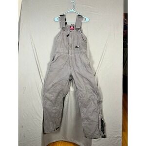 Berne Overalls Unisex S Bib Gray Workwear Double Knee Duck Canvas EUC Berne